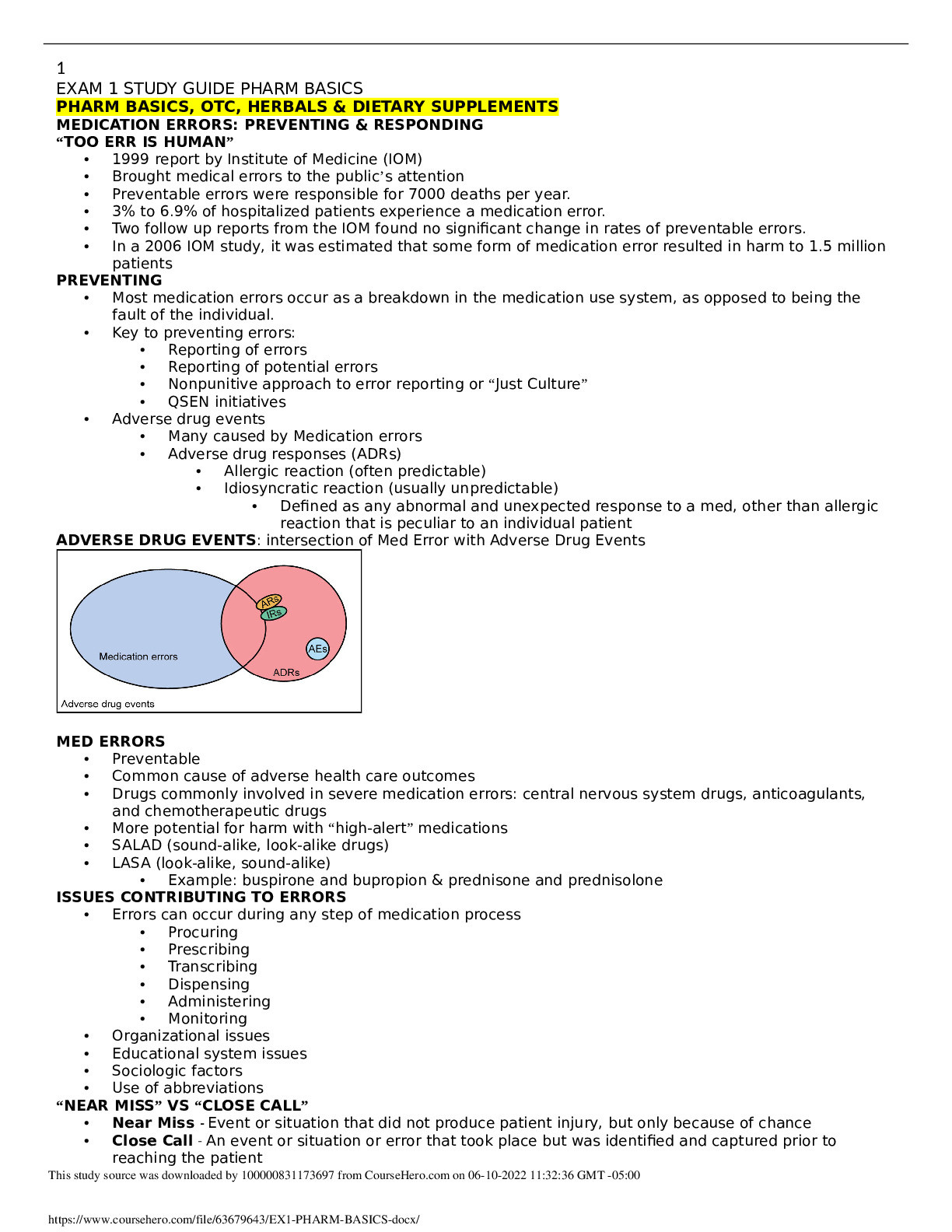 NUFT 343EX1 PHARM BASICS