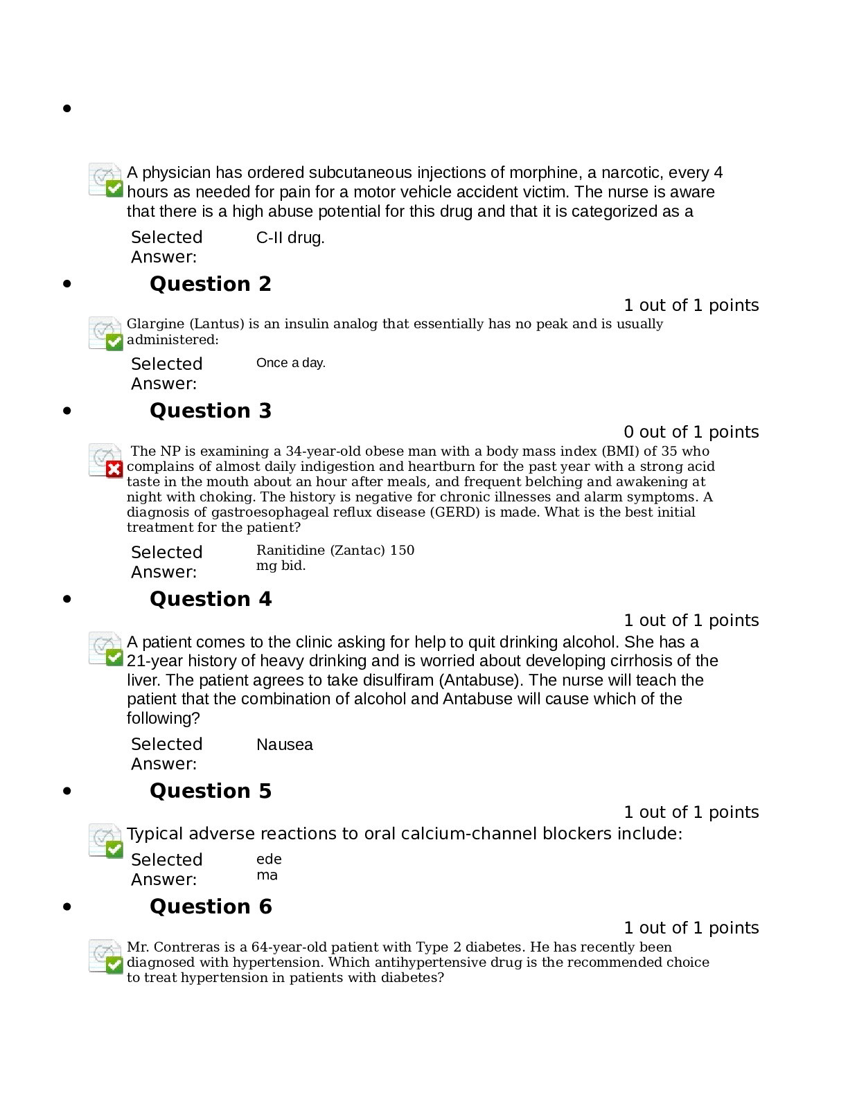 Pharmacology Midterm Test(Questions with answers)