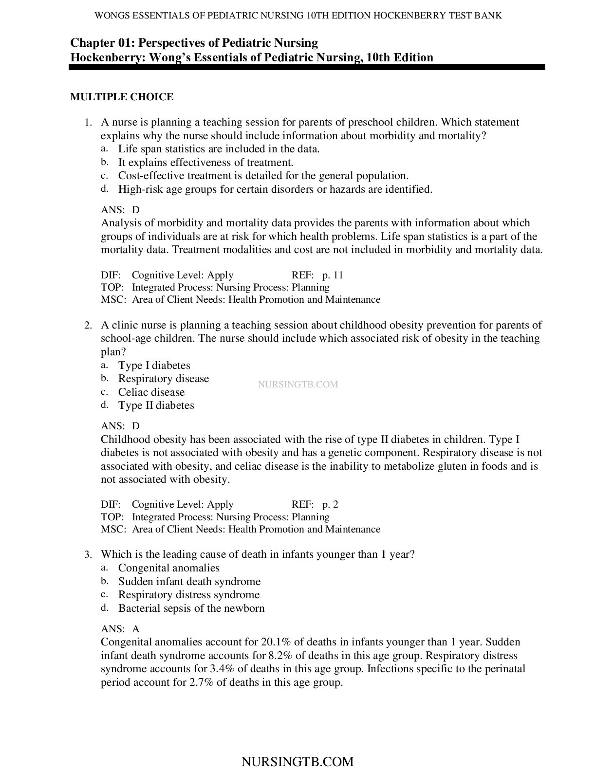 Wong’s Essentials of Pediatric Nursing, 10th Edition Chapter 01