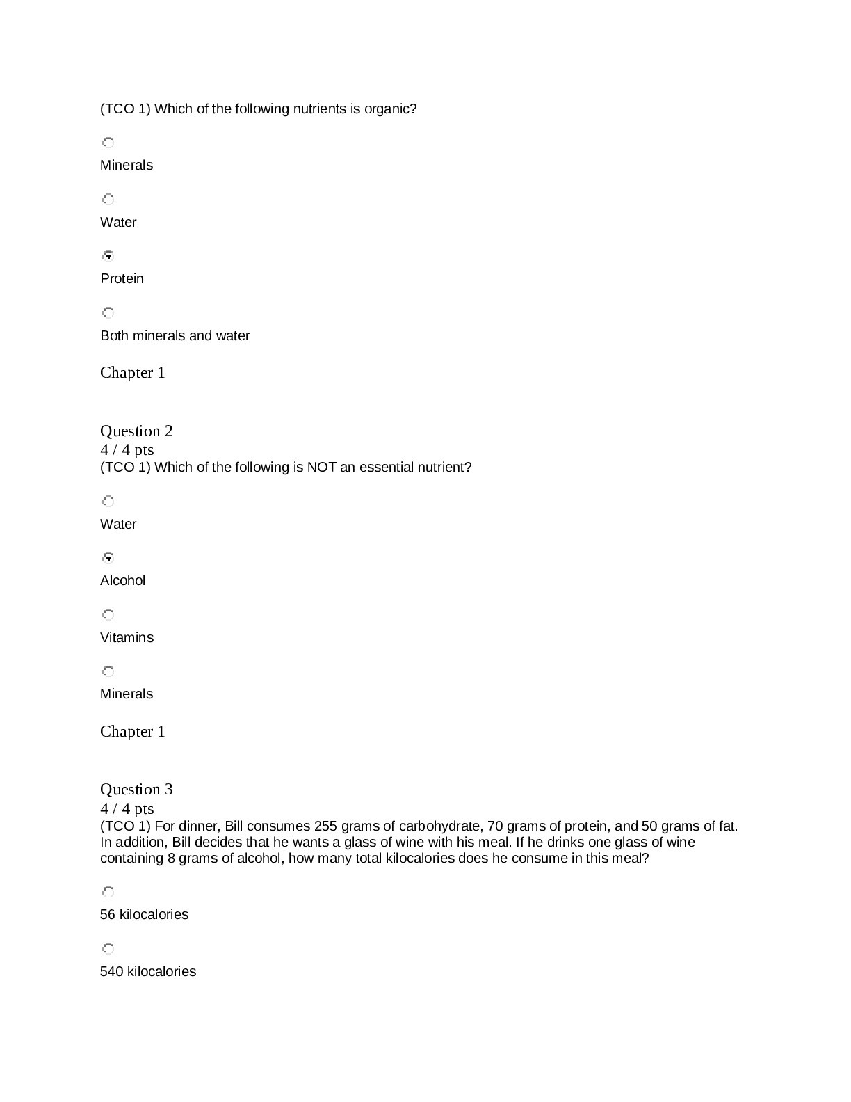 SCI 228quiz 4 midterm. and solutions